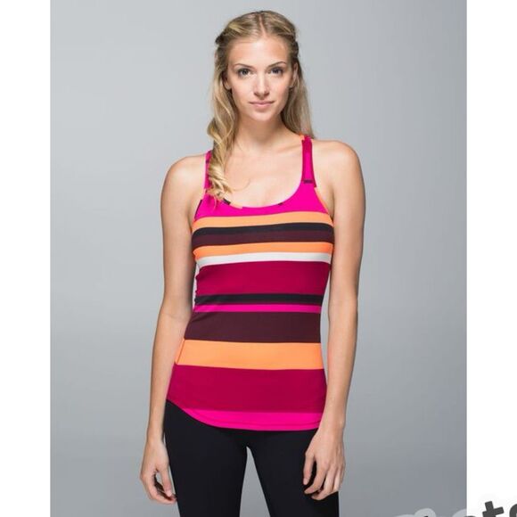Lululemon Refresh Racerback Tank Blossom Sripe Bumbleberry 2 - Picture 1 of 7